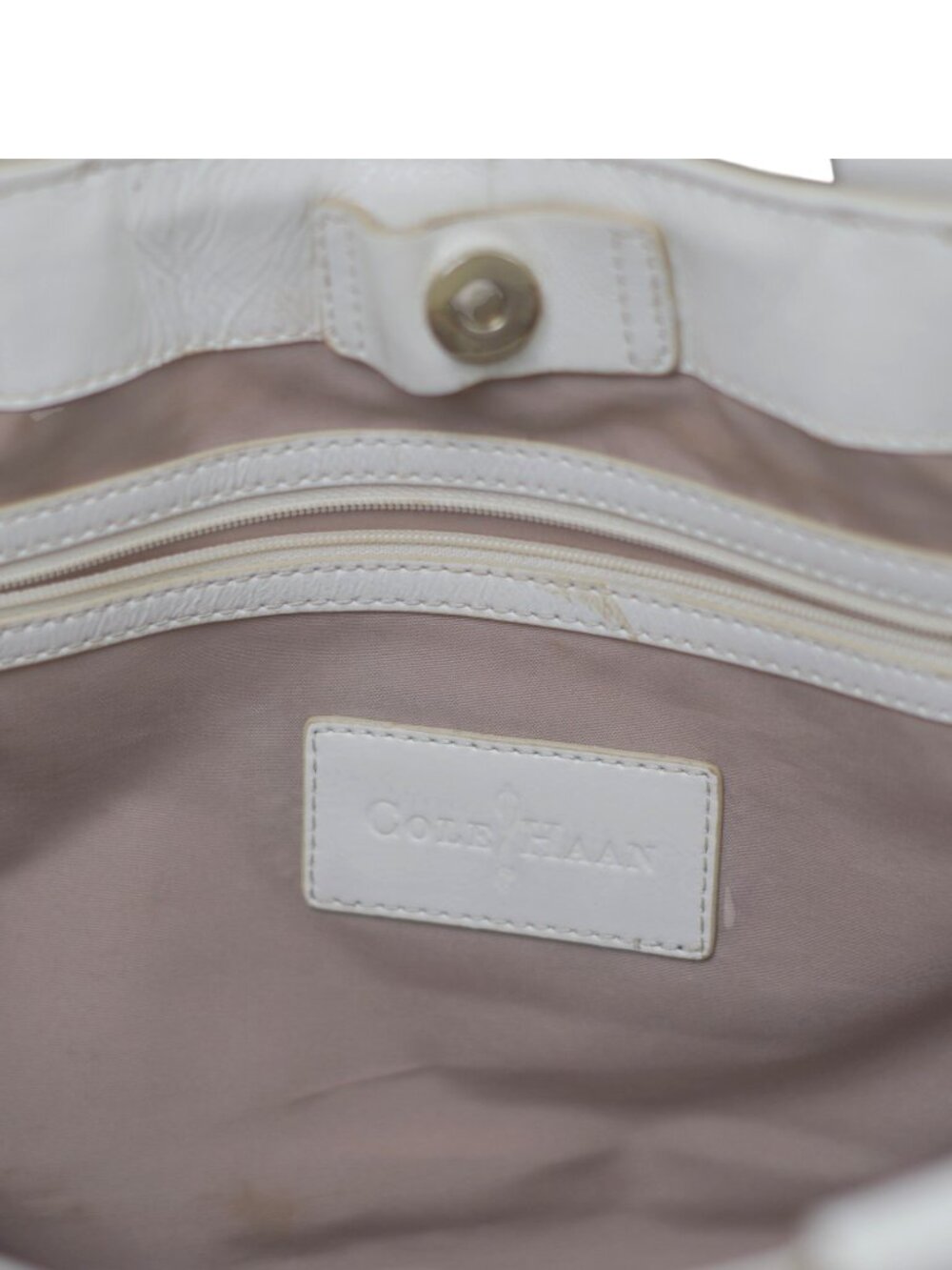 Cole Haan Raffia White Patent Leather Tote Floral Charm Summer Bag Beach GUC - Picture 10 of 15
